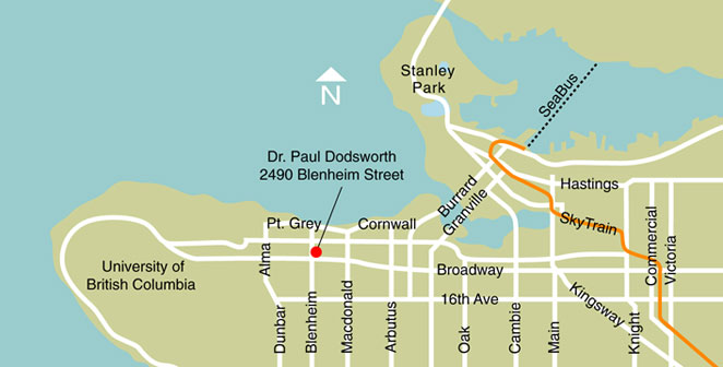 location map showing 2490 Blenheim Street
